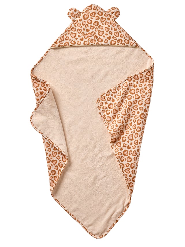 Cape De Bain Bébé Vertbaudet | 100x100cm + Gant | Imprimé Biche | Coton Oeko-Tex | Capuche Oreilles