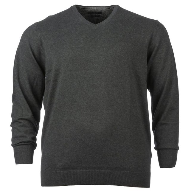 Pull en coton Casa Moda grande taille col V anthracite Pull en coton Casa Moda grande taille col V anthracite