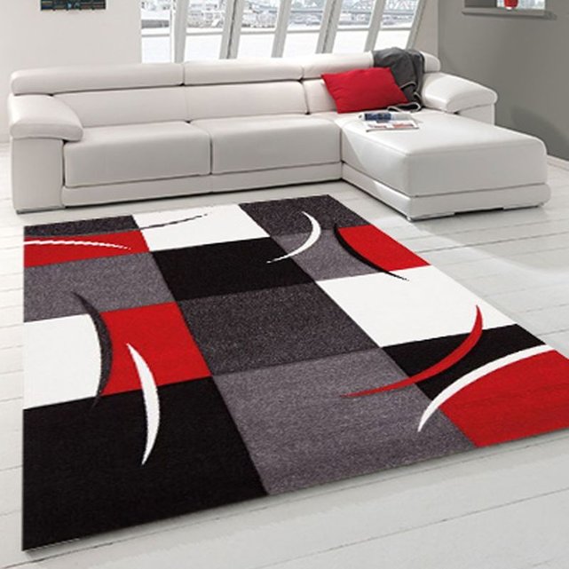 Tapis design et modern pour le salon diamond 665 rouge Un ...