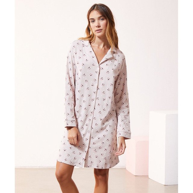 Chemise De Nuit A Message Tasses De Cafe Frida Rose Etam La Redoute