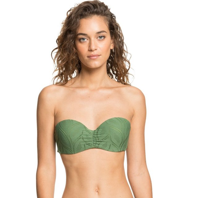 green bandeau bikini top
