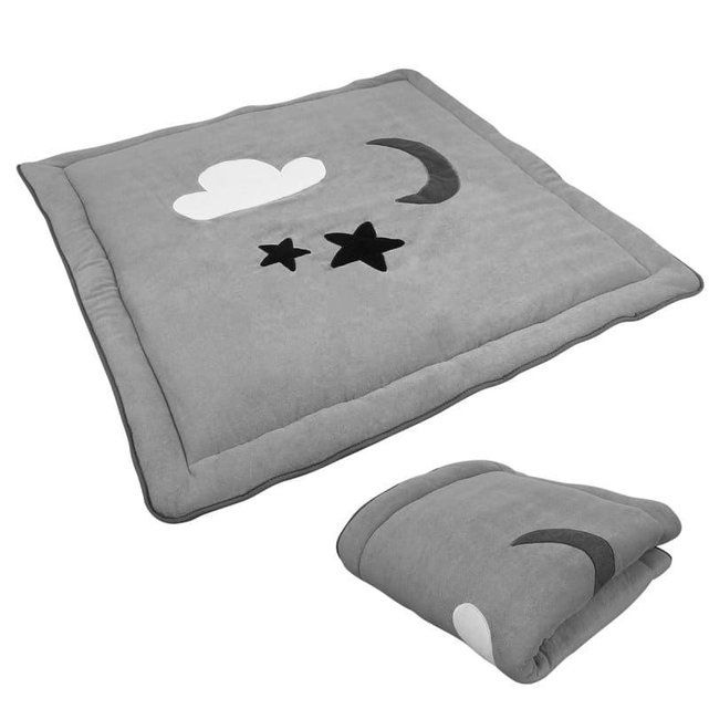 Tapis De Jeu De Sol D Eveil Ou De Parc Bebe Enfant Molletonne Gris Monsieur Bebe La Redoute