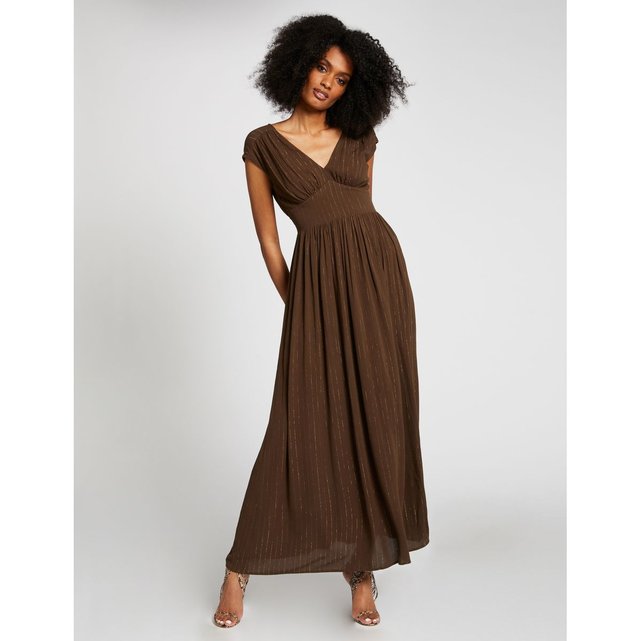 Robe longue évasée taille smockée kaki Morgan | La Redoute