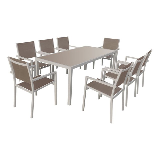 Salon De Jardin Bari 8 Places Taupe Happy Garden La Redoute