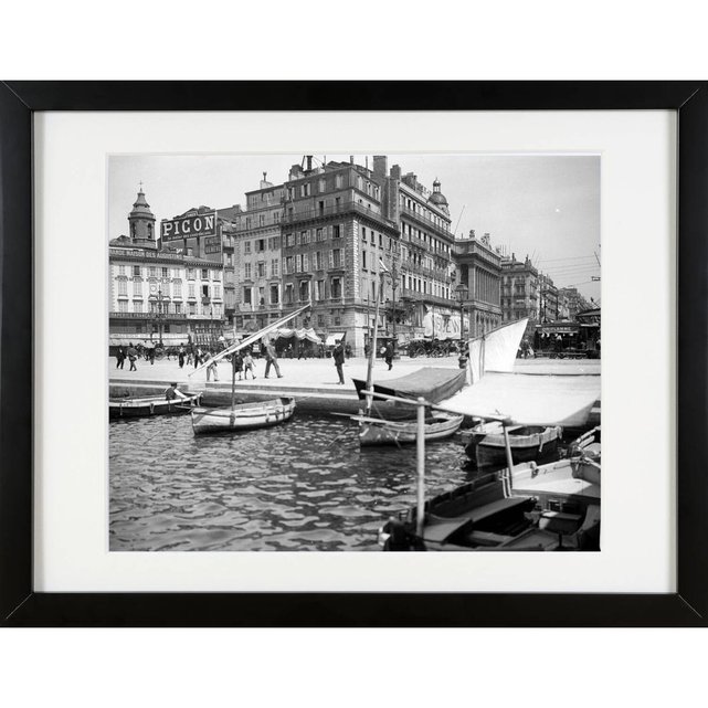 Photo Encadree Le Vieux Port De Marseille Cadre Bois Noir Artphotolimited La Redoute