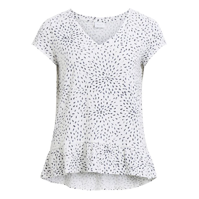 T-shirt com decote em V, mangas curtas, estampado gráfico  VILA image 0