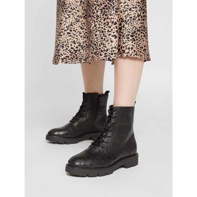 bottines motardes lacets