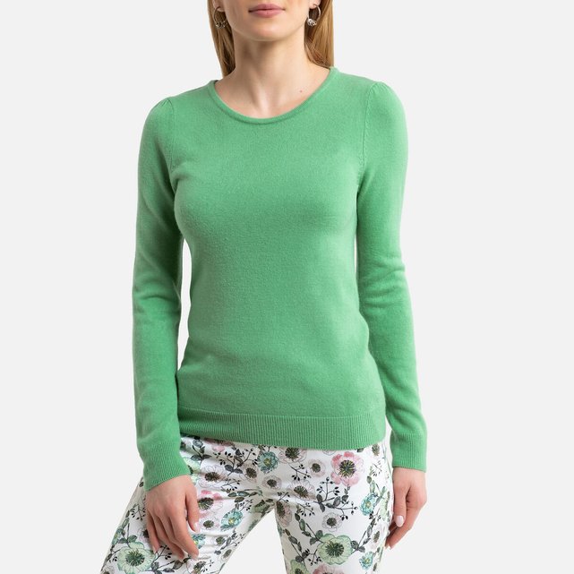 Pull col rond en fine maille avec volants La Redoute Collections | La