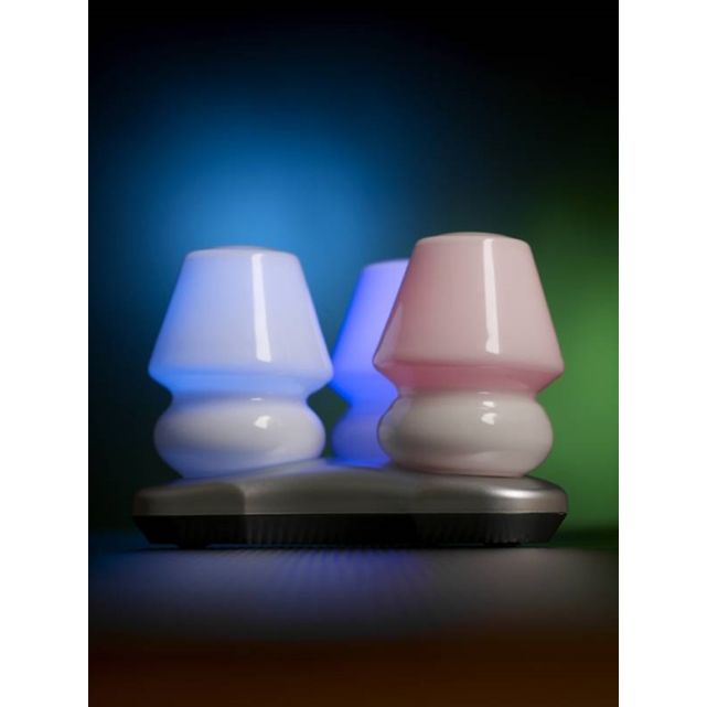 A Led En Abat Jours Decoratives Sur Station 3 Verre Lampes Rechargeables Ib6Y7yvfgm