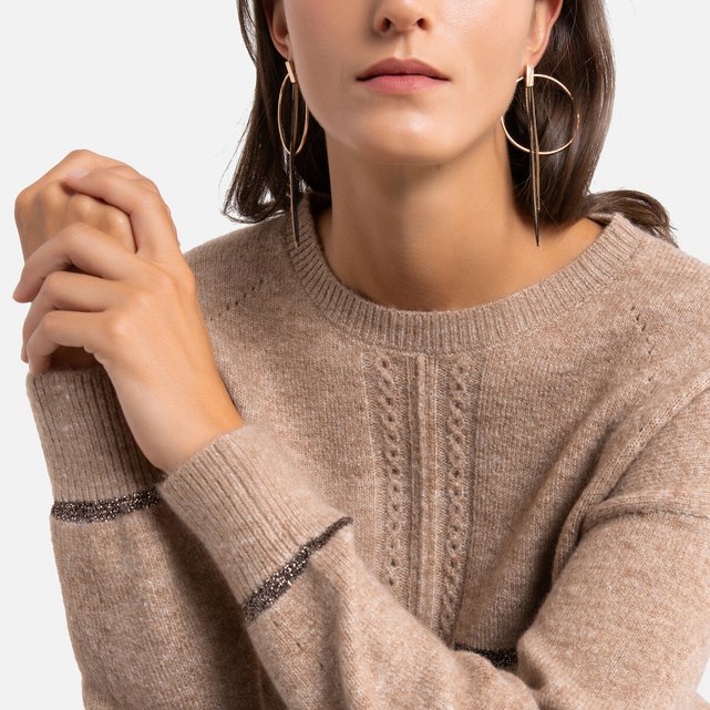 mêleebeige Anne Weyburn | La Redoute Jacquard trui in grof tricot mêleebeige Anne Weyburn | La