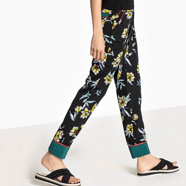 Pantalon fluide esprit pyjama imprimé floral La Redoute ...