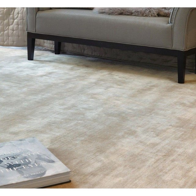 Tapis Uni Viscose Luxe Designer Titane Novatrend La Redoute