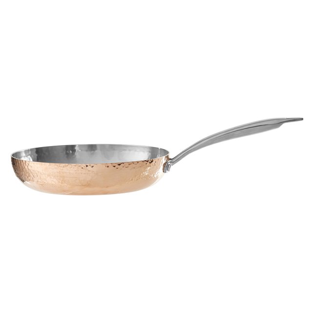 24cm Frying Pan, Hammered Nonstick Copper Frying Pan WithLid