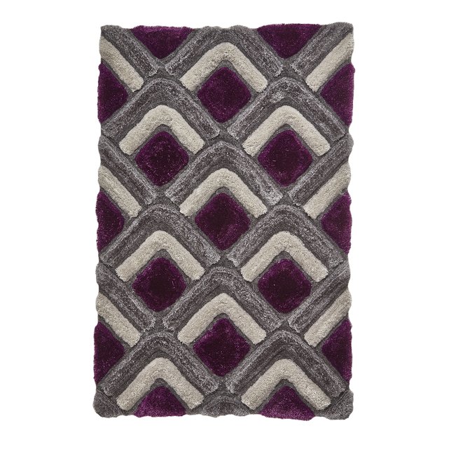 Beris Chevron Tile Rug Grey Purple Think Rugs