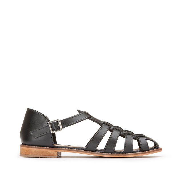 Birkin leather high heeled sandals , black, Jonak | La Redoute