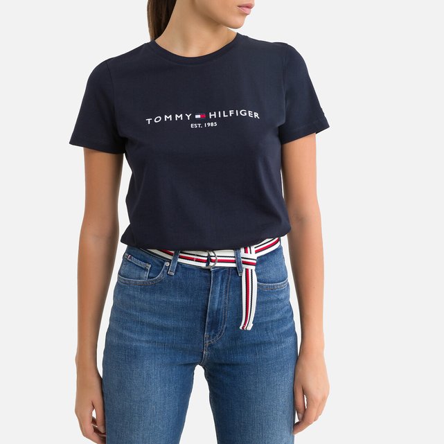 Tommy Hilfiger - Camiseta de mujer de manga corta y cuello redondo