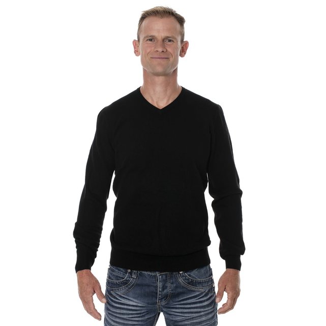Pull col v en pure laine mérinos Ugholin | La Redoute Pull chemise 2 en 1 col v manches longues Ugholin | La Redoute