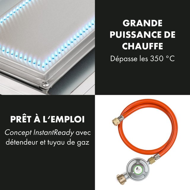 Barbecue de table à gaz orfeo 3,5 kw 350°c Klarstein | La Barbecue de table à gaz orfeo 3,5 kw 350°c Klarstein | La