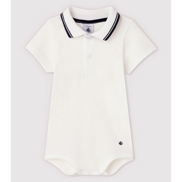 Petit Bateau Romper with Front Pocket Baby Blue/White-12 Months 1162009baby-boys 