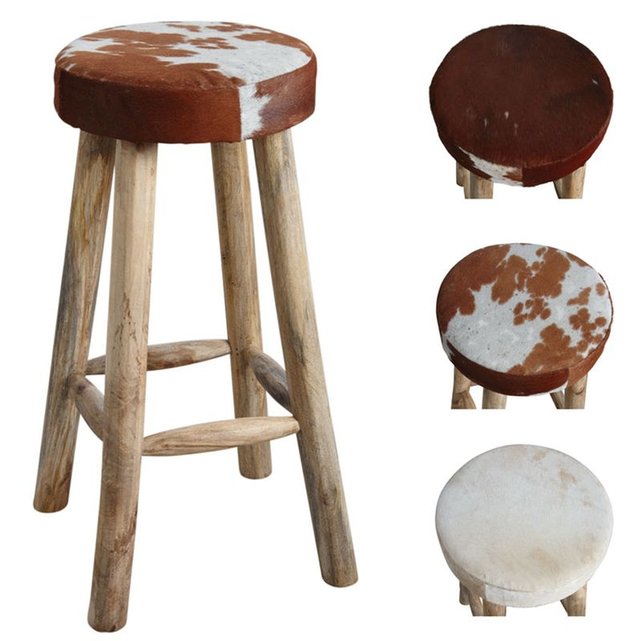 Bar Et En Bois De Tabouret Peau Vache m8vn0yONwP