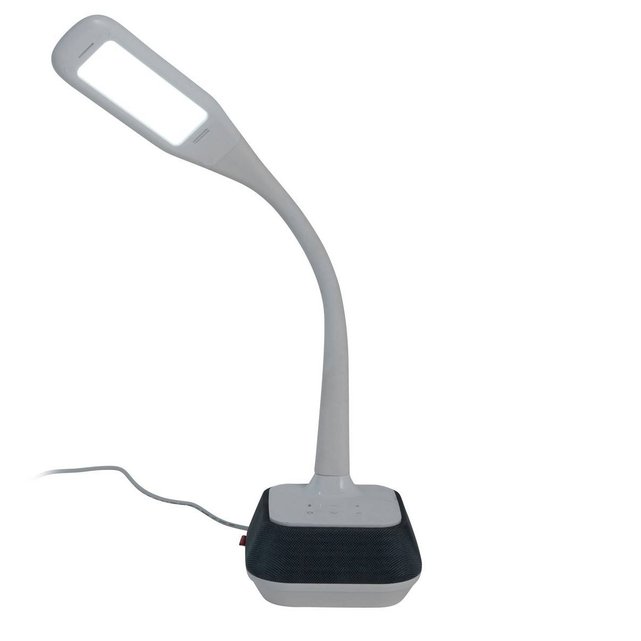 lampe de bureau led dimmable speak avec enceinte intégrée blanc