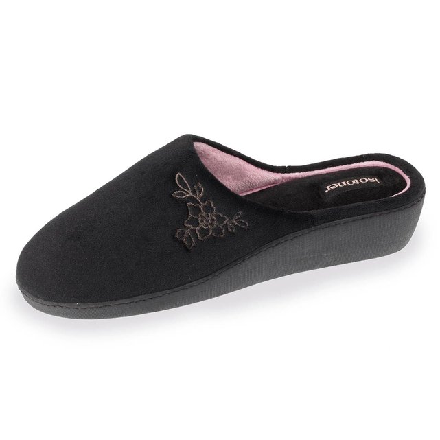 Chaussons mules talon femme fleur Isotoner | La Redoute