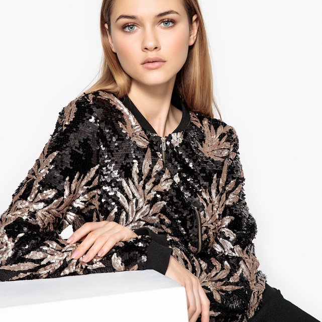 Image Sequin Bomber Jacket La Redoute Collections