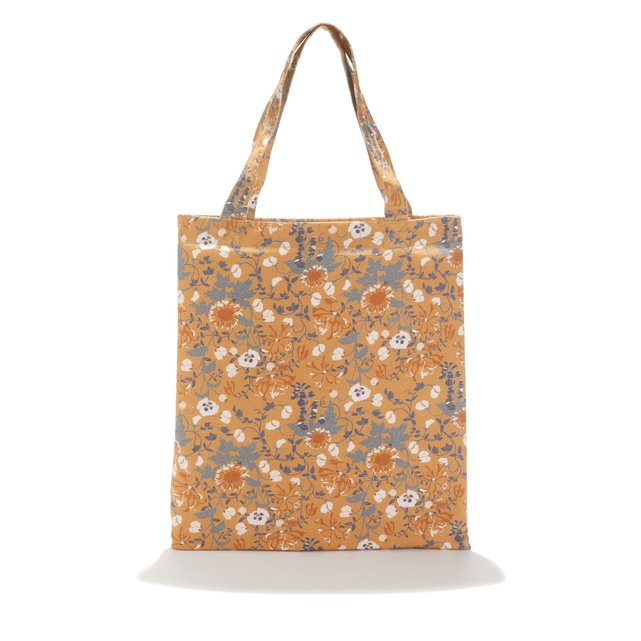 Milton Printed Tote Bag In Pure Cotton Ochre Print La Redoute Milton Printed Tote Bag In Pure Cotton