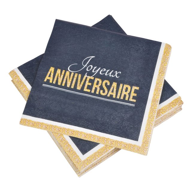 Lot De Serviettes Papier Joyeux Anniversaire Douceur D Interieur La Redoute