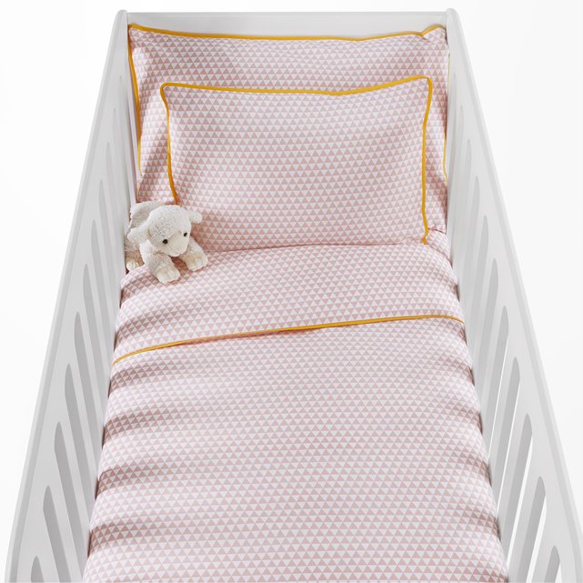 Scandinave Baby S Duvet Cover In Geometric Print Cotton Pink White