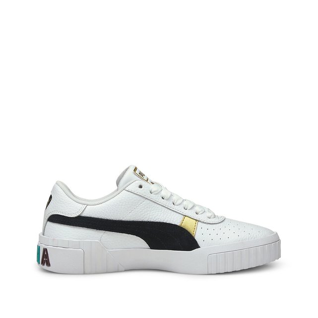 Cali varsity leather trainers white 