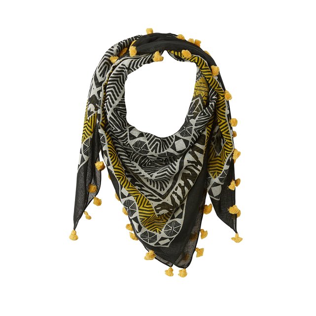 Lenço com borlas, motivo étnico Lenço com borlas, motivo étnico LA REDOUTE COLLECTIONS