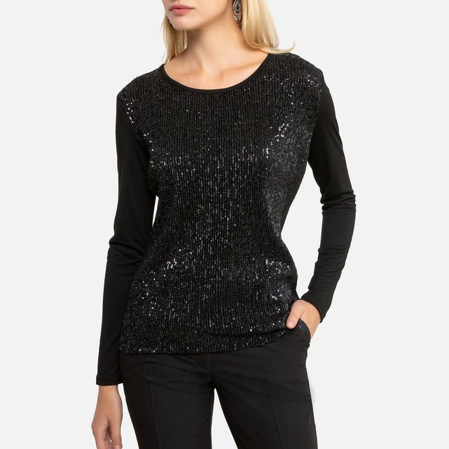 black sparkly top long sleeve