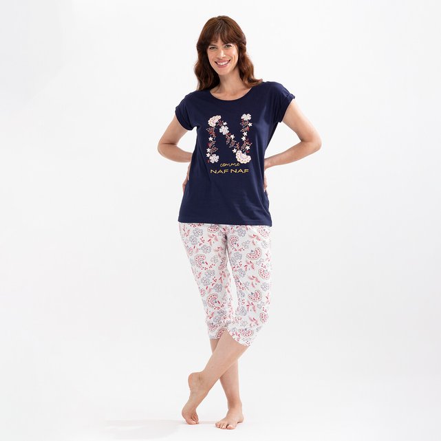 Pyjama avec plis nervurés à lencolure La Redoute Vêtements Sous-vêtements vêtements de nuit Pyjamas 