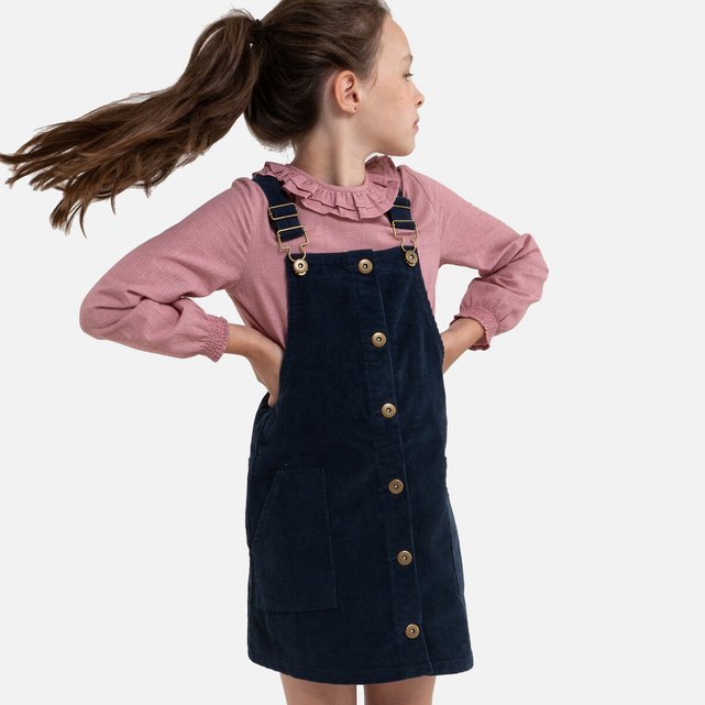 navy blue dungaree dress