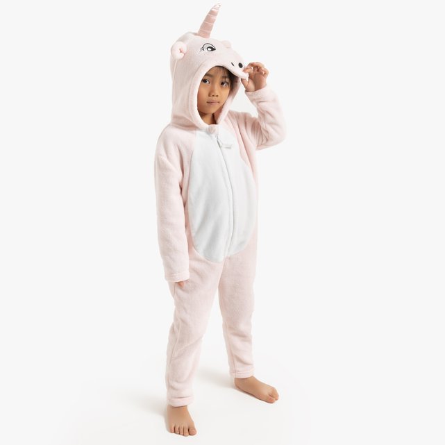 Surpyjama à capuche licorne 3-12 ans rose/écru La Redoute ...