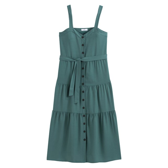 Langes Kleid mit Trägern, Bindegürtel  LA REDOUTE COLLECTIONS image 0