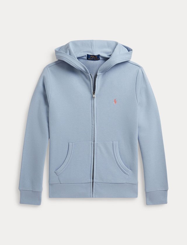 Fleece zip-up hoodie, blue, Polo Ralph Lauren | La Redoute