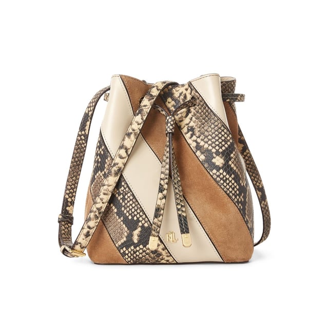 Sac seau à bandoulière en cuir debby ii mini python