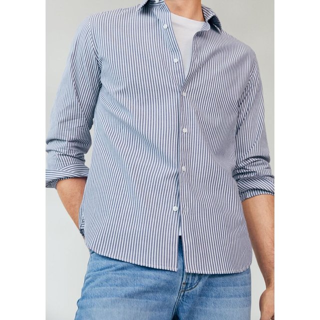 Chemise Slim Fit Coton Rayée Mango Man La Redoute