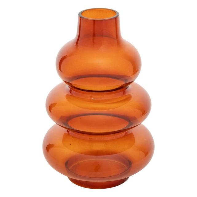 Vase Lidy Atmosphera En Verre - Hauteur 20 Cm, Diamètre 14 Cm - Couleur Ambre - 11