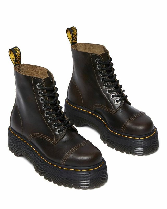 Sinclair platform boots in orleans leather dark brown Dr. Martens La Redoute