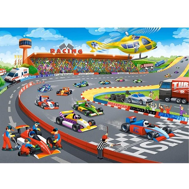 Puzzle 120 pièces : Voiture de sport jaune - Castorland - Rue des Puzzles