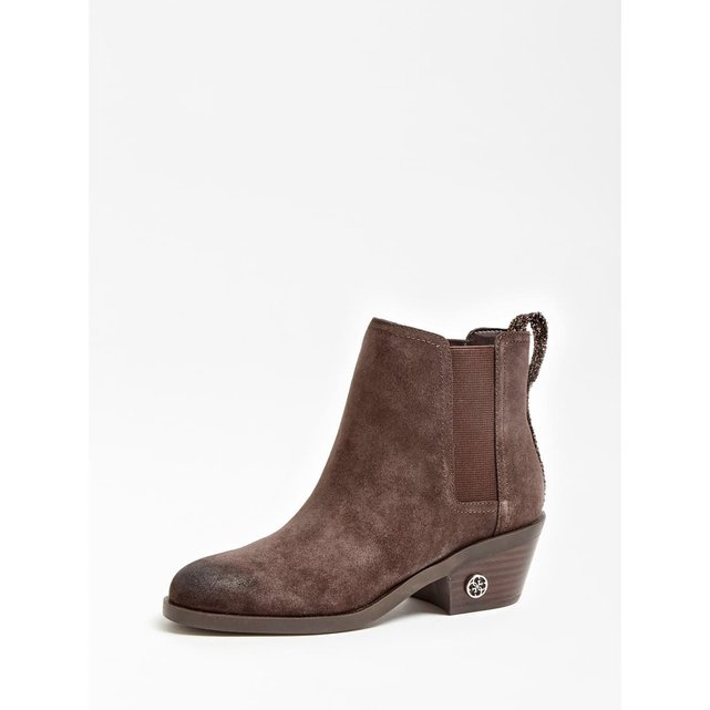 bottine daim marron