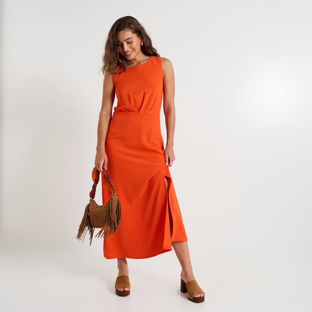 Robe Orange En Taille 38/40 - Style Moulant Longueur Genou - Neuf Sans étiquettes