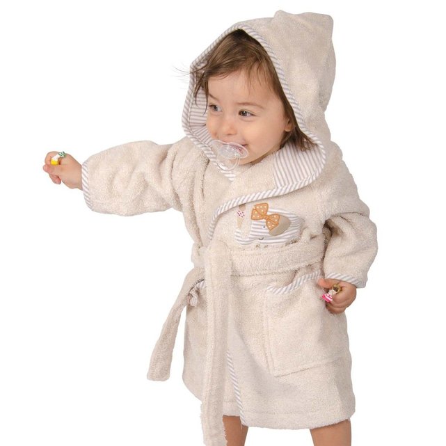 Peignoir Enfant Jumbo Eponge Coton 390g Eponge Coton 390g Enfant Modele Brode Modele Brode Beige Tradition Des Vosges La Redoute