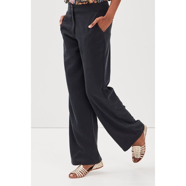 Pantalon large taille haute noir Bonobo | La Redoute