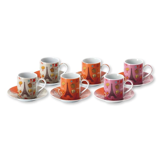 Set De 6 Tasses à Expresso Bialetti - Porcelaine Blanche - Pour Café Italien
