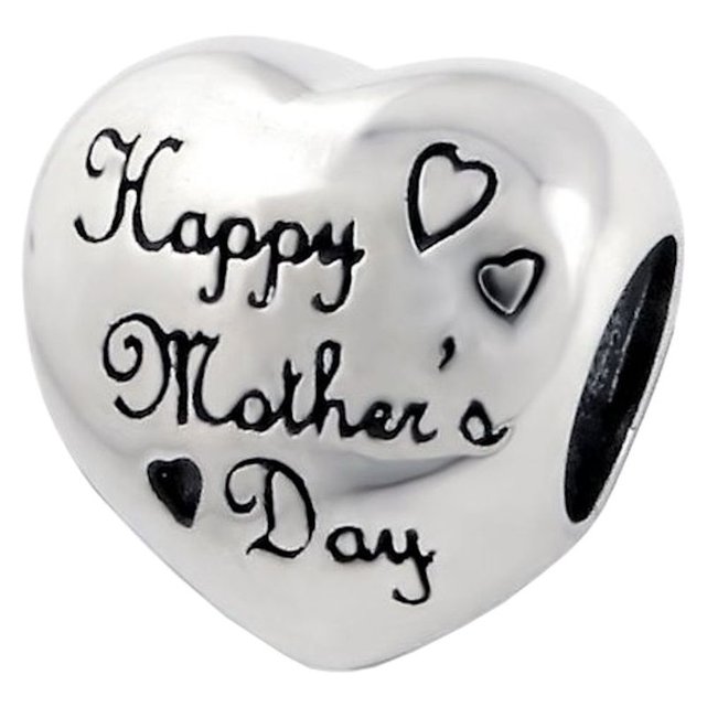 Charm perle coeur fête des mères argent 925 , compatible pandora, trollbeads, chamilia, biagi argenté So Chic Bijoux