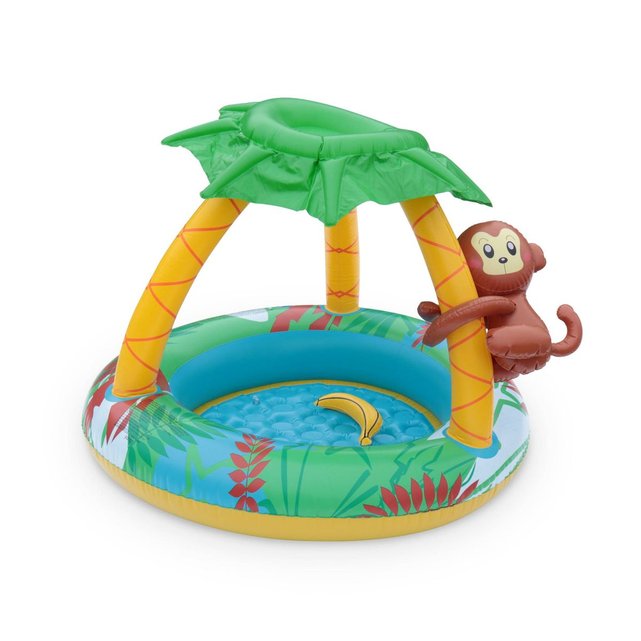 Pataugeoire Gonflable Jungle Piscine Pour Bébé Avec Pare Soleil Et